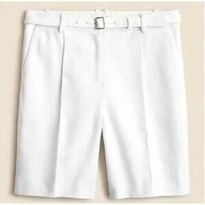 J Crew Pleated 9" Trouser Short 2 NWT Stretch Linen Blend White CI494 J.Crew